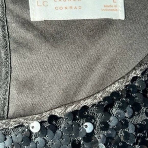 Sequin Tunic Dress Black Long Sleeve Holiday Party Glam Large NWT - Picture 4 of 6